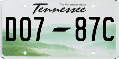 TN license plate D0787C