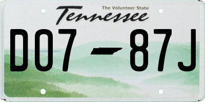 TN license plate D0787J