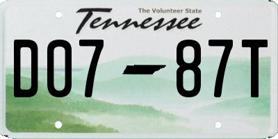 TN license plate D0787T