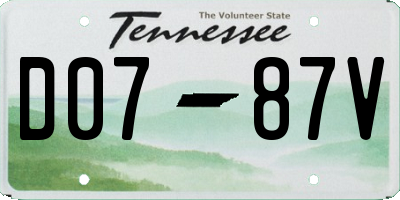 TN license plate D0787V