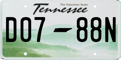 TN license plate D0788N