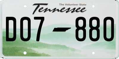 TN license plate D0788O