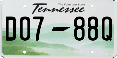TN license plate D0788Q