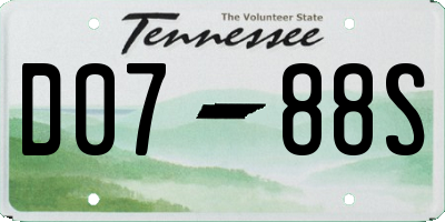 TN license plate D0788S