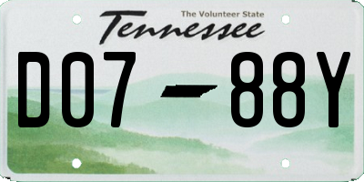 TN license plate D0788Y