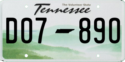 TN license plate D0789O