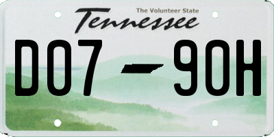 TN license plate D0790H