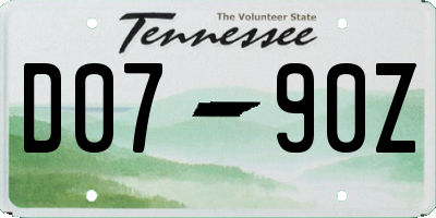 TN license plate D0790Z