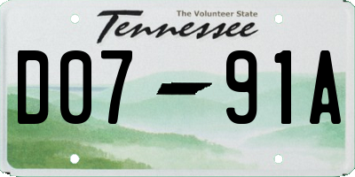 TN license plate D0791A