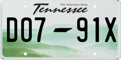 TN license plate D0791X