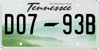 TN license plate D0793B