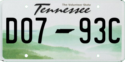 TN license plate D0793C