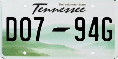 TN license plate D0794G