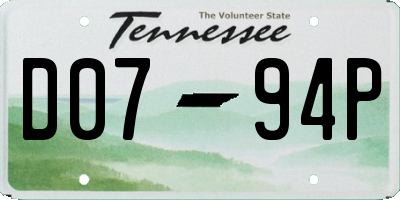 TN license plate D0794P