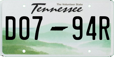 TN license plate D0794R