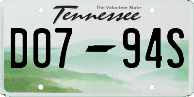 TN license plate D0794S