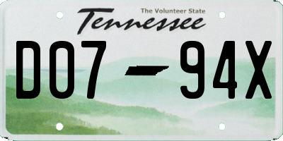 TN license plate D0794X