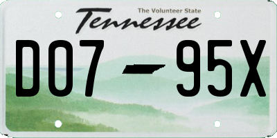 TN license plate D0795X