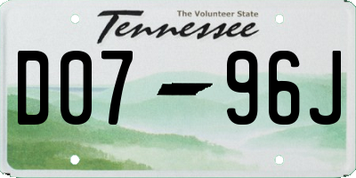 TN license plate D0796J