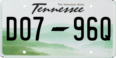 TN license plate D0796Q