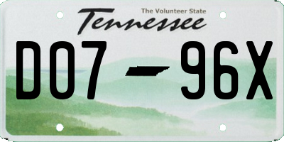 TN license plate D0796X