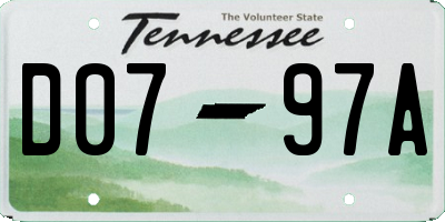 TN license plate D0797A