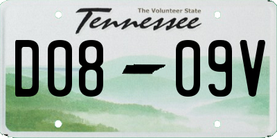 TN license plate D0809V