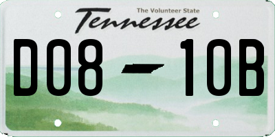 TN license plate D0810B
