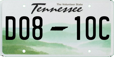 TN license plate D0810C