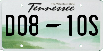 TN license plate D0810S