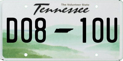 TN license plate D0810U