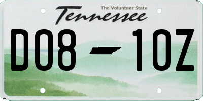 TN license plate D0810Z