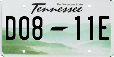 TN license plate D0811E