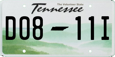 TN license plate D0811I