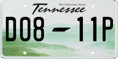 TN license plate D0811P