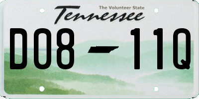 TN license plate D0811Q