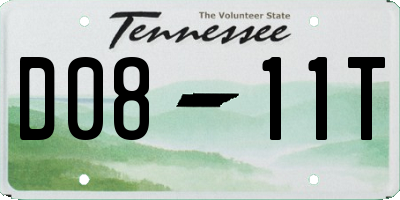 TN license plate D0811T