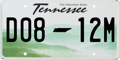 TN license plate D0812M