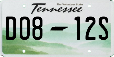 TN license plate D0812S