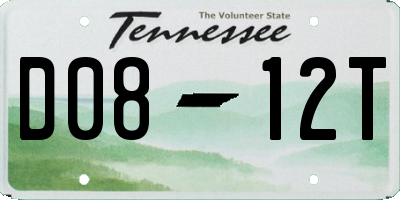 TN license plate D0812T