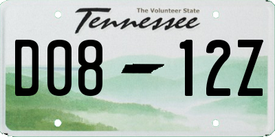 TN license plate D0812Z