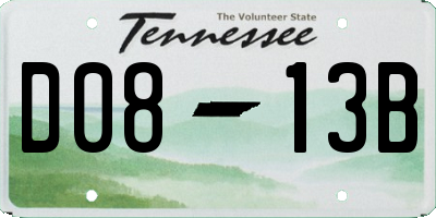 TN license plate D0813B
