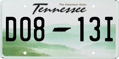 TN license plate D0813I