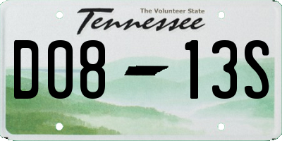TN license plate D0813S