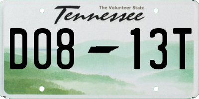 TN license plate D0813T