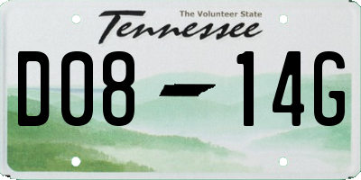 TN license plate D0814G