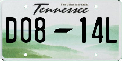 TN license plate D0814L