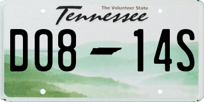 TN license plate D0814S