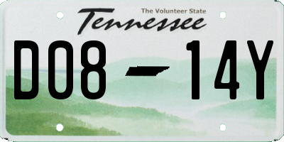 TN license plate D0814Y