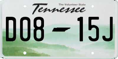 TN license plate D0815J